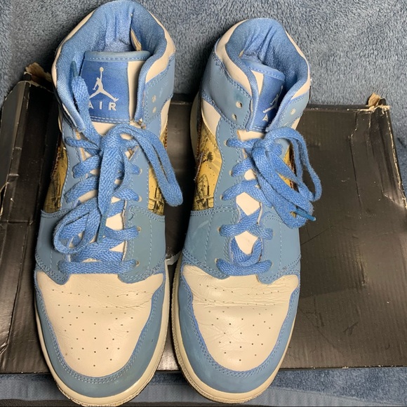 Air Jordan 1 Retro Alpha White University Blue 2007 7Y - Picture 5 of 16